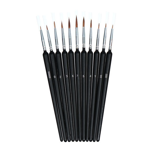 Набор кистей для рисования, нейлон, 11 штук: № 00000.000.00.0.1.2.3.4.5.6,7, Calligrata, круглые, деревянная ручка, международный размер