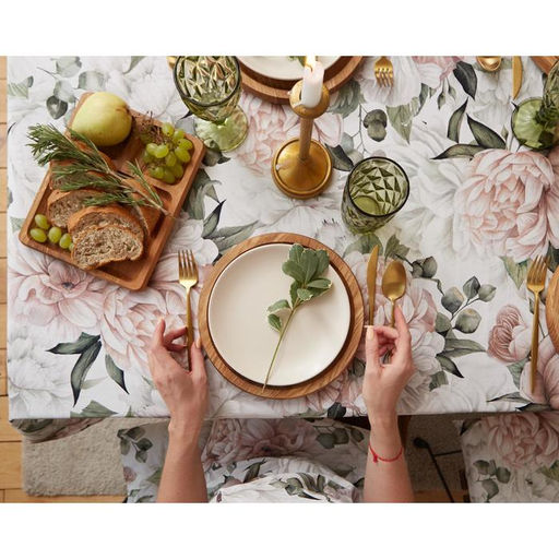Скатерть «Этель» Пионы 149×220 см, 100% хлопок, саржа 190 г/м²