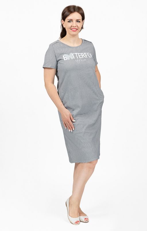 Платье с карманами, принт Batterfly (713-7)
