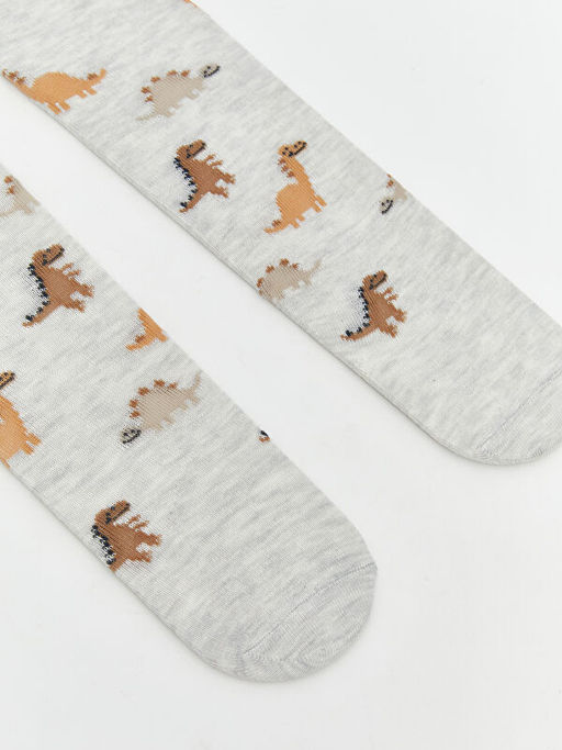 Bask?l? Erkek ?ocuk K?lotlu ?orap 2li