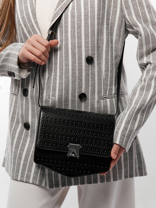 LACCOMA сумка Q8020-1-черный натуральная кожа  фото 8