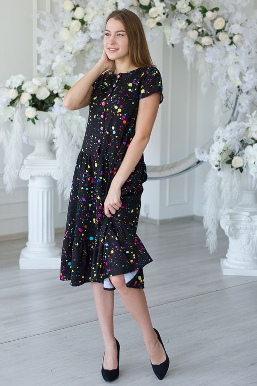 Платье женское из кулирки Кармелита акварель - Амадэль фото 4