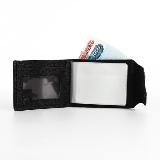 Портмоне на магнитах, отдел для купюр, карт, монет, цвет чёрный - Simaland фото 5