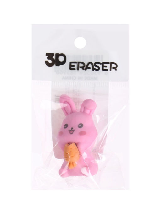 Цена за 3 шт. Ластик фигурный «Зайка», МИКС