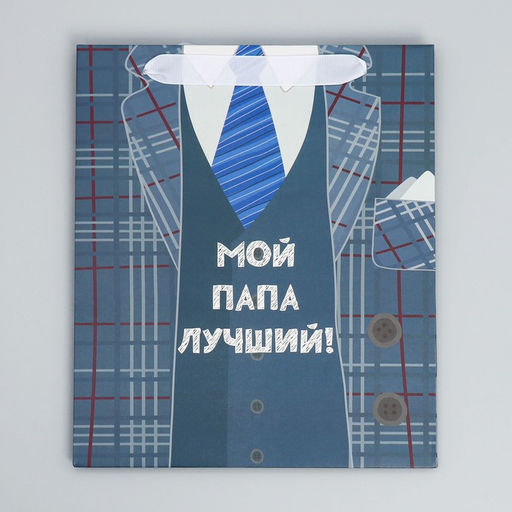 Цена за 2 шт. Пакет подарочный ламинированный, упаковка, Мой папа лучший, ML 27 х 23 х 11.5 см - Дарите счастье фото 12