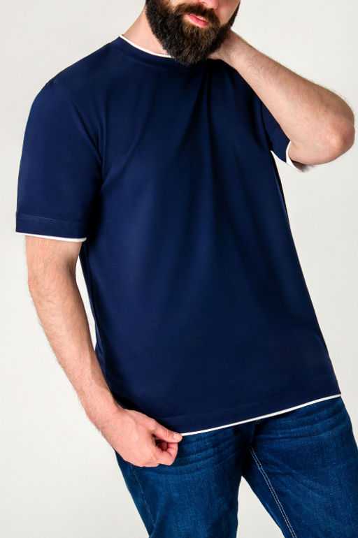 Арт. 67128/3 Футболка мужская 48-56 (5 шт) Цвет:темно-синий