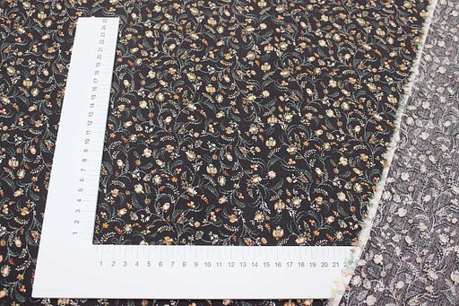 Штапель Чарующий вьюнок цв.т.коричневый с лиловым оттенком, ш.1.45м, вискоза-100%, 100гр/м.кв - Купава фото 4