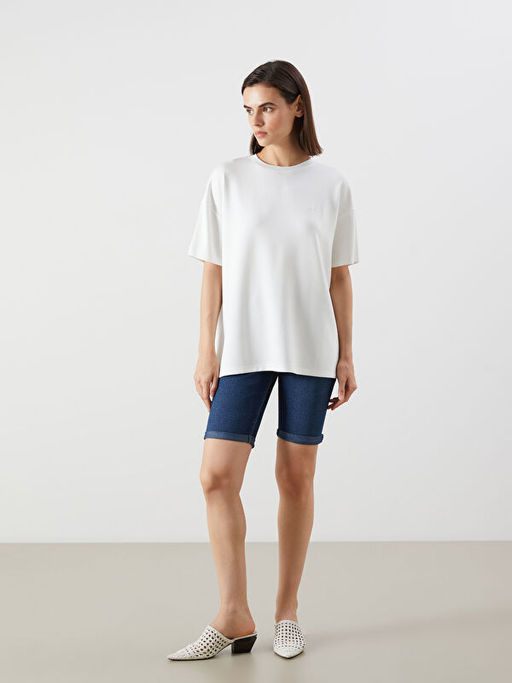 Bisiklet Yaka Oversize Kad?n Ti??rt
