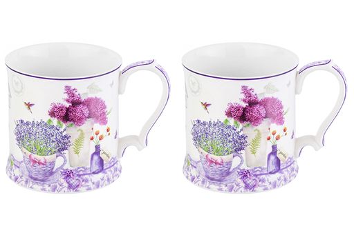 Набор 2 кружек 380 мл 12,3*9*9 см Лаванда NEW BONE CHINA