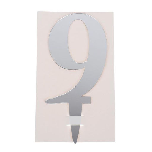 Цена за 7 шт. Топпер для торта «9», акрил, МИКС