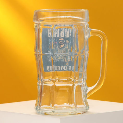 Кружка стеклянная пивная «По-крупному», 500 мл