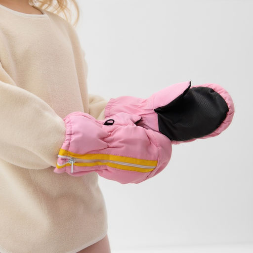 Цена за 2 шт. Варежки зимние для девочки MINAKU, светло-розовые, размер 16-17