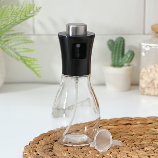 Распылитель для масла и уксуса Magistro Black Steel, 200 мл, стекло, прозрачный