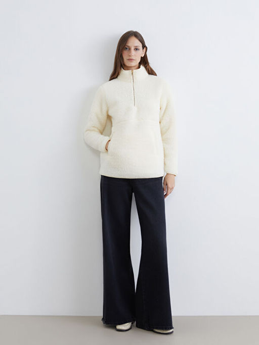 Dik Yaka Kad?n Pel?? Sweatshirt