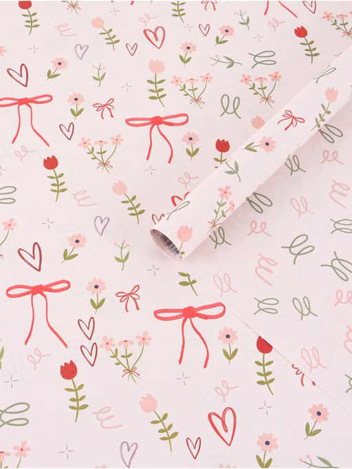 Цена за 10 шт. Бумага упаковочная двухсторонняя «Банты», 70 х 100 см