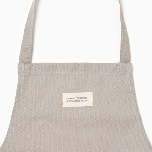 Фартук Доляна Душевная кухня цв.серый 60х70см, рогожка, 100% х/л  фото 2