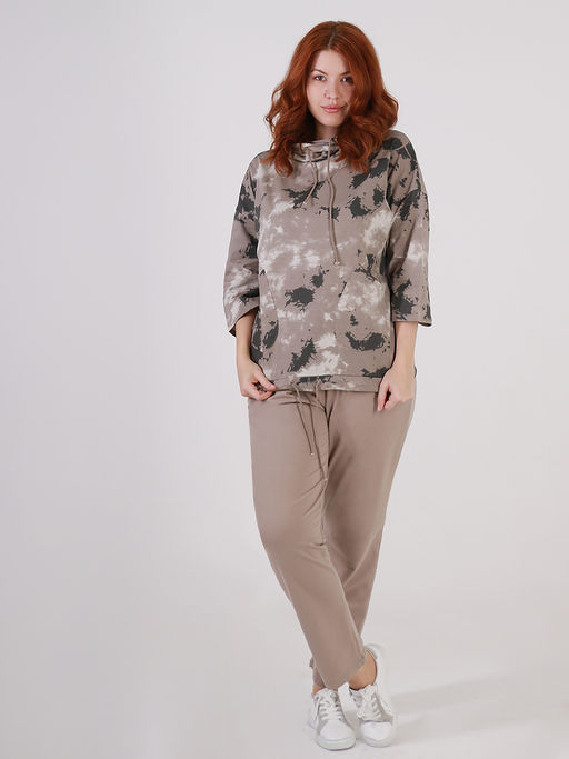 Женский спортивный прогулочный костюм светло-коричневый - Almond фото 6
