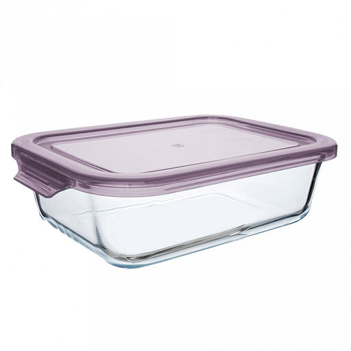 Контейнер стеклянный Argos 1,52л, 22х16,4х6,6см, прямоугольный, боросиликатное стекло, пластмассовая крышка, ручки-выступы с двух сторон, TalleR (Китай)