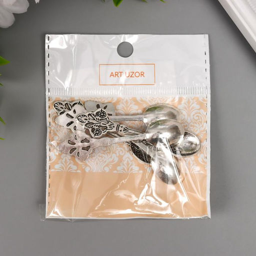 Цена за 5 шт. Сувенир кошельковый металл "Ложечка королевская" 5,9х1,4 см