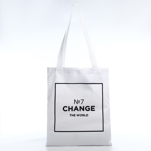 Сумка шопер Измени мир 35х0.5х40 см, отд без молнии, без подклада, белая - Nazamok фото 5