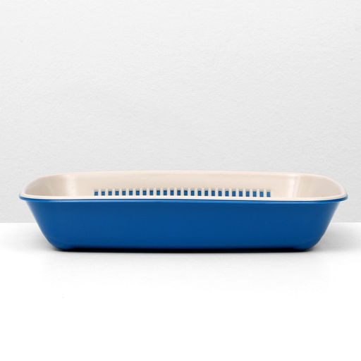 Туалет округлый с сеткой 33,5 х 25 х 6 см, бежевый/синий - Simaland фото 2