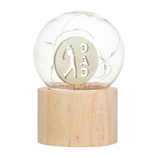 Фигурка светящаяся RISALUX «Папа», LED-ночник, 3×AG10, шар-8 см, 6.5×6.5×11.5 см