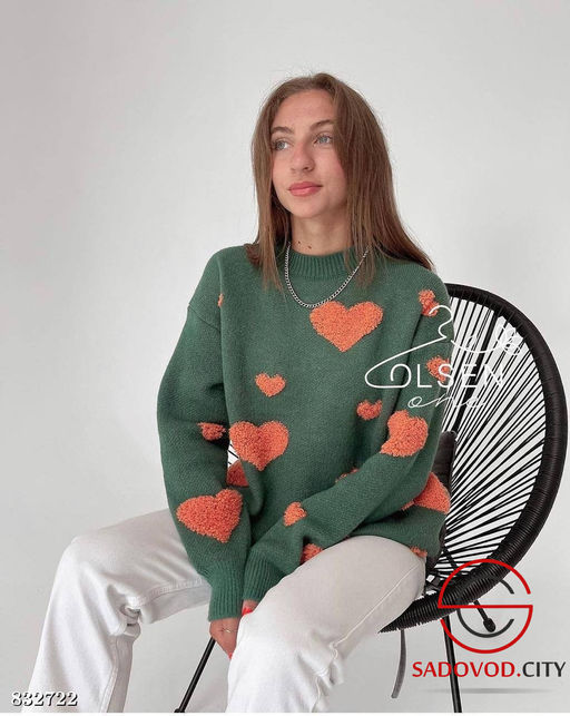 Свитер женский с сердечками - Bruno фото 2