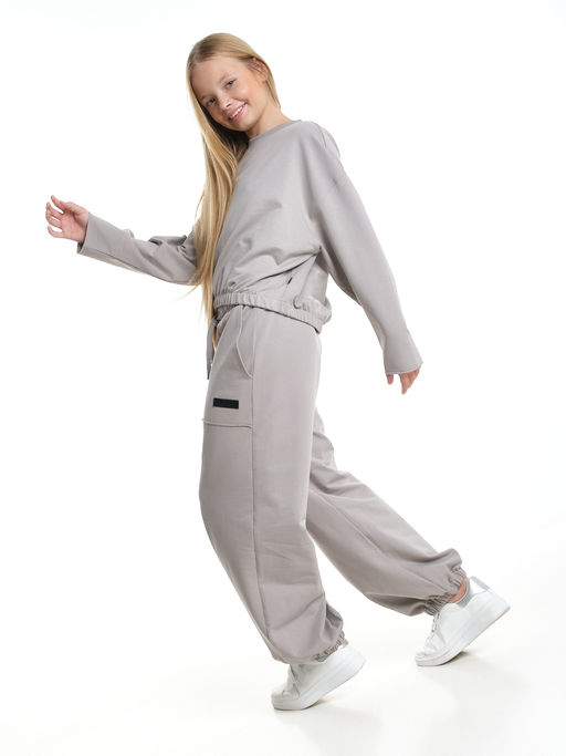 Комплект спортивный для девочки 22-7666 серый - Mini maxi фото 13