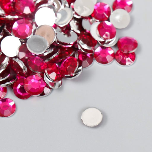 Декор для творчества пластик Стразы. Фуксия набор 300 шт d=0,8 см - Арт узор фото 2