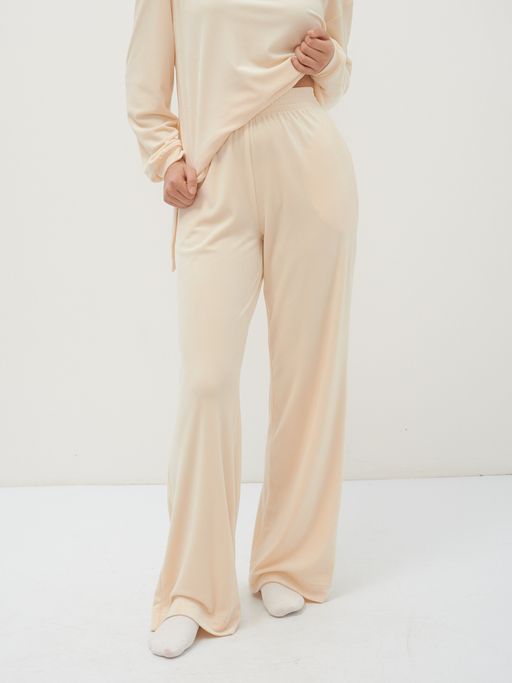 Костюм из велюра с удлиненным худи и брюками-палаццо - Tantino фото 10