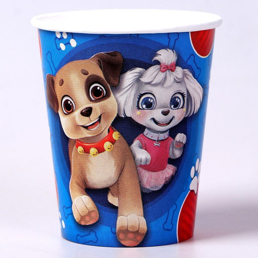 Набор бумажной посуды с масками Щенята: 6 тарелок, 6 стаканов, 6 масок - Страна карнавалия фото 5