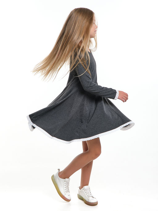 Платье для девочки в школу серое 22-2846 графит - Mini maxi фото 2