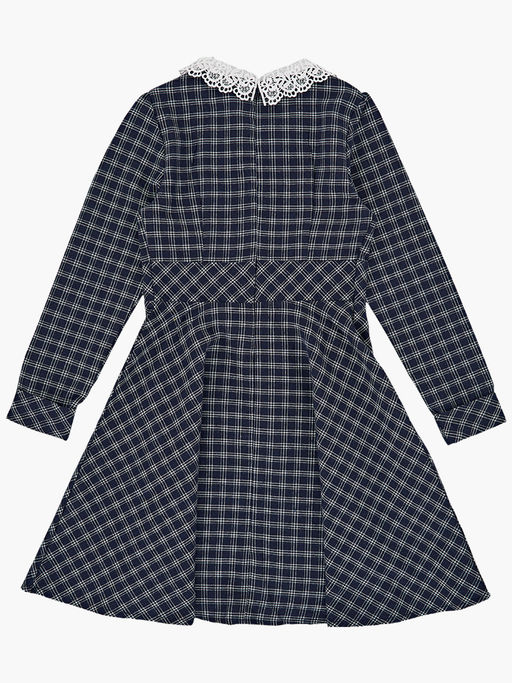Платье в клетку с воротником UD 7331 син/бел клетка - Mini maxi фото 3