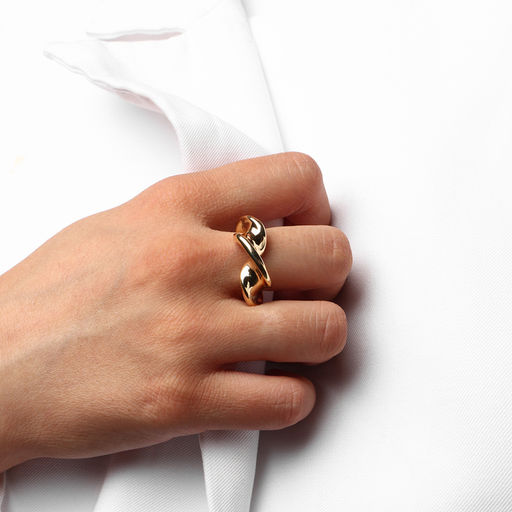 Кольцо металл Тренд перекрученное, цвет золото, размер 16 - Qf фото 3