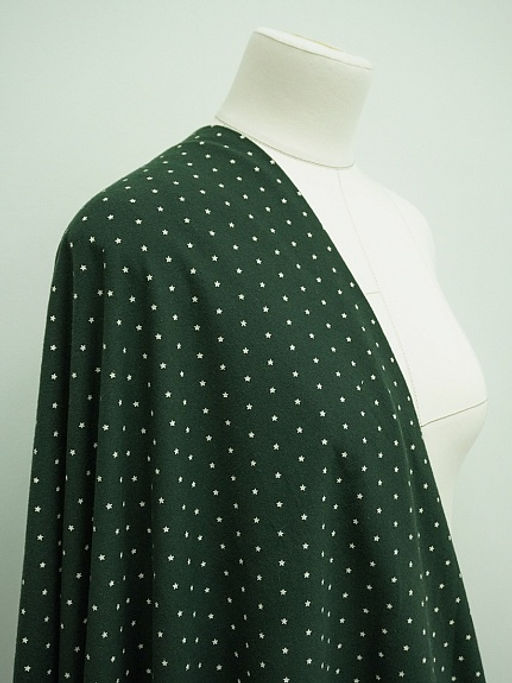 Теплый хлопок Мелкие звезды на т.пихтово-зеленом, ш.1.48м, хлопок-100%, 160гр/м.кв - Купава фото 5
