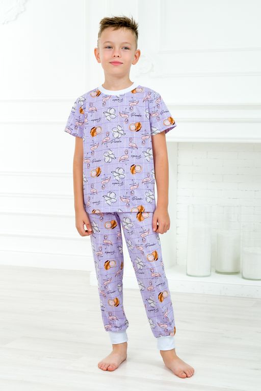 Пижама подростковая из футболки и брюк из кулирки Фламинго - Амадэль фото 7