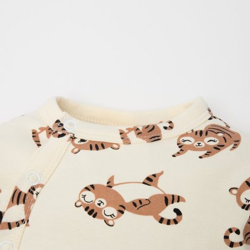 Комбинезон в набивку Крошка Я Тигруля, рост 62-68 см, бежевый  фото 2