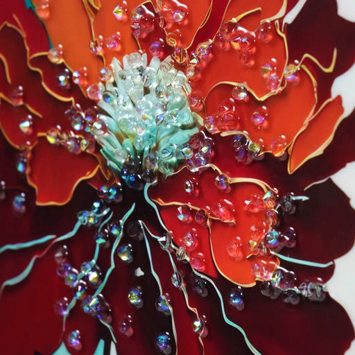 Картина акрил «Объёмные цветы», 40×30 см