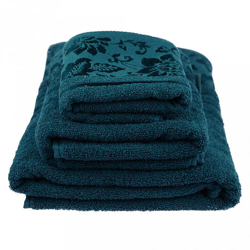 Полотенце махровое "Сильвия" 35х60см, гладкокрашенное, 375г/м2, темно-бирюзовый (Россия)