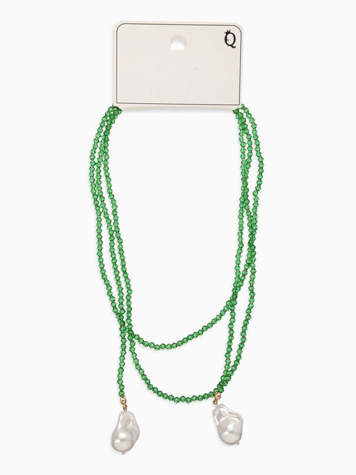 Бусы бисерные с подвесами жемчуг «Нить стекла», L=120 см, №2, зелёные