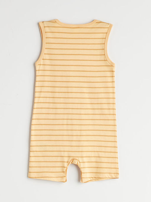 Bisiklet Yaka ?izgili Erkek Bebek Tulum