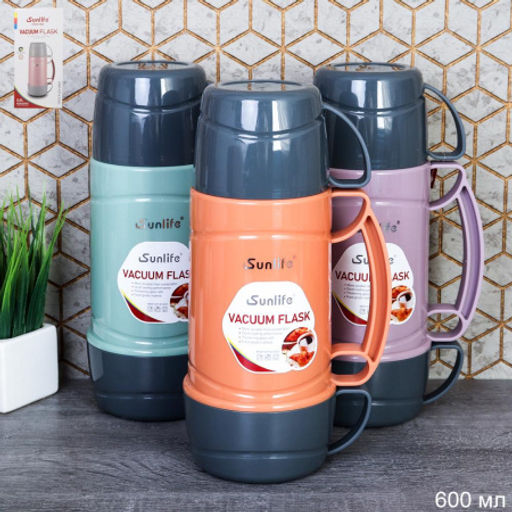 Термос 0.6 л со стеклянной колбой/ 73060 /уп 24/