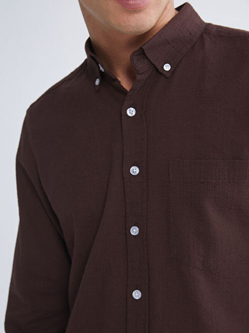 Regular Fit Uzun Kollu Erkek Dokulu G?mlek