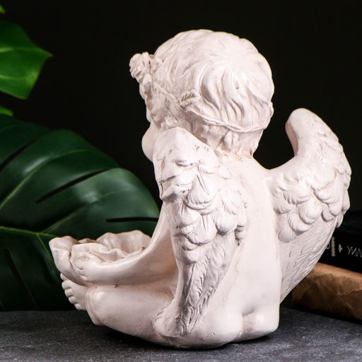 Фигура-подсвечник гипс Ангел с кувшинкой, 23?23?27 см, состаренный - Хорошие сувениры фото 4