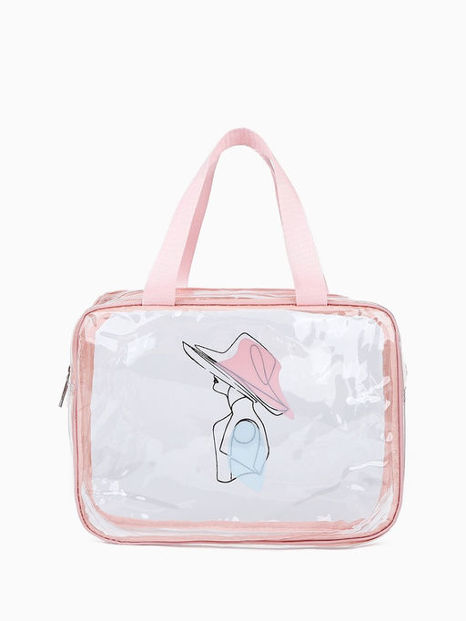 Косметичка - сумка для бассейна, с ручками, на молнии, прозрачная