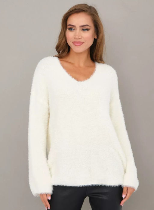 K13201 Джемпер (вязаный трикотаж) БЕЛЫЙ