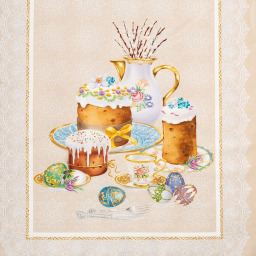 Дорожка на стол Пасхальные куличи 40*146 см, 100% хл, саржа 190 гр/м2 - Этель фото 10