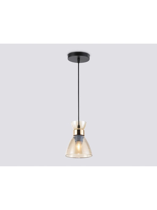 Светильник подвесной TR3403, 1хE27, 60 Вт, 100×13.5 см, чёрно-золотистый