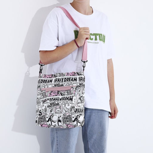 Шопер на молнии, наружный карман, цвет белый/розовый - Simaland фото 8