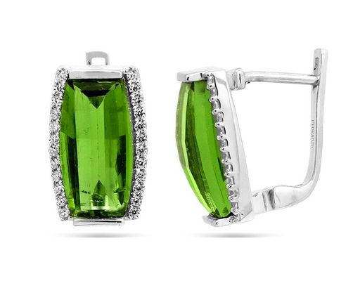 Серьги из серебра султанит, Лика